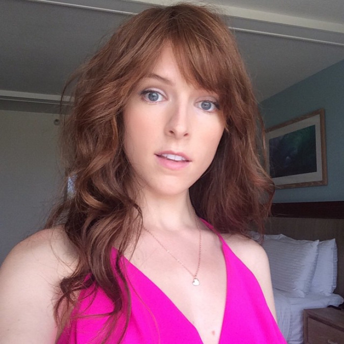 Anna Kendrick In Pink Bikini Top