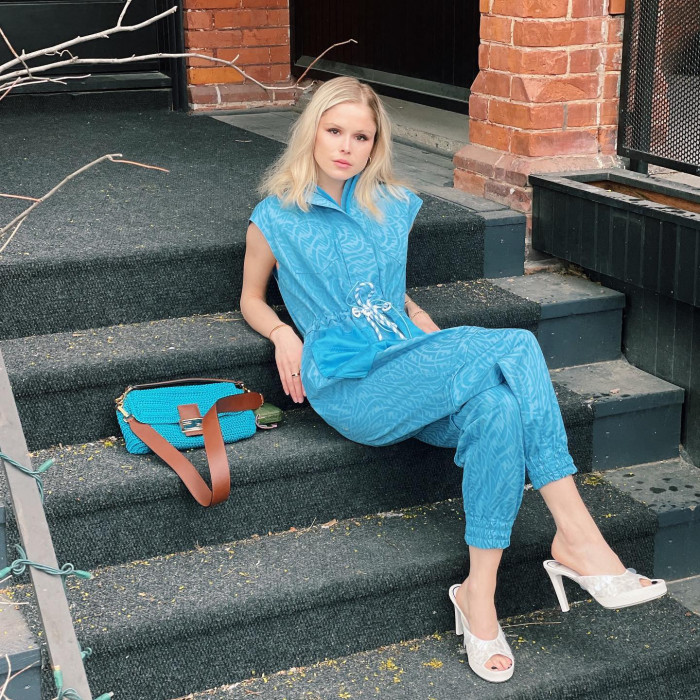 Erin Moriarty Hot Blue Dress