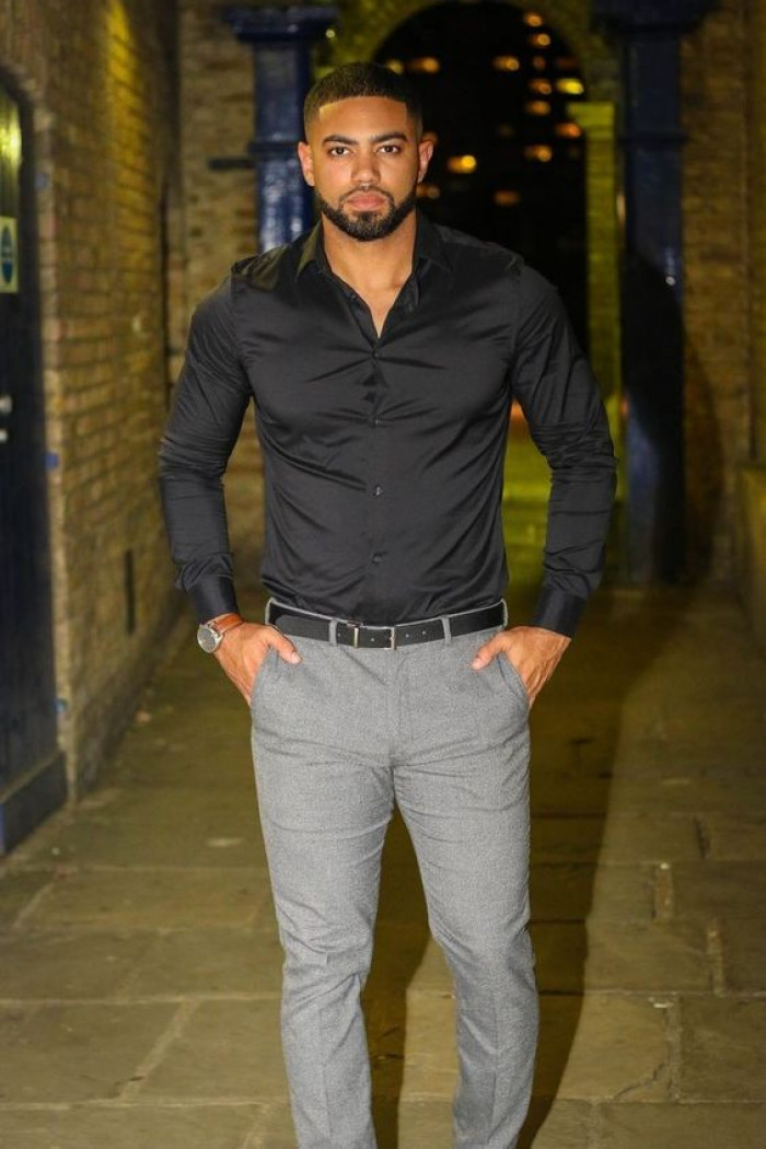 black shirt and grey pant formal