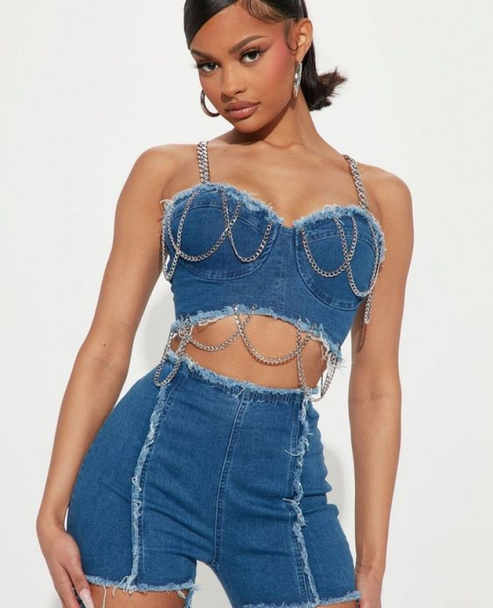 Denim Corset and Hot Pants for Freaknik