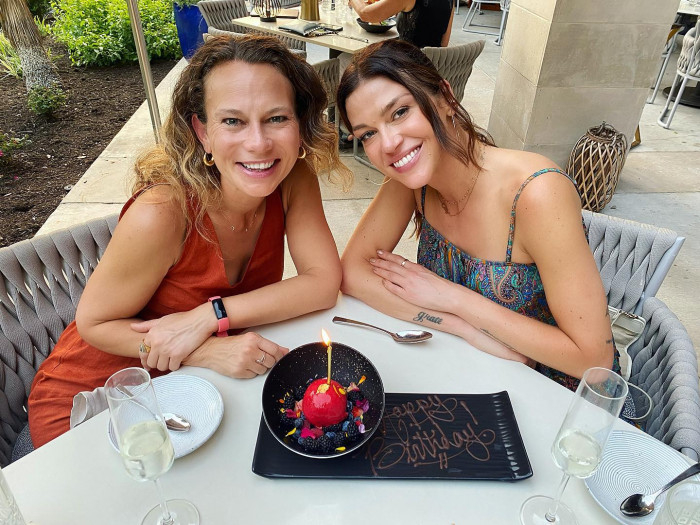 Adrianne Palicki with her friend