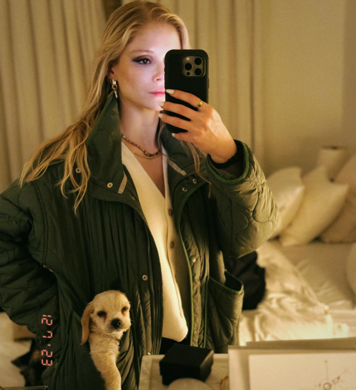 Erin Moriart's Dog In Her Pocket