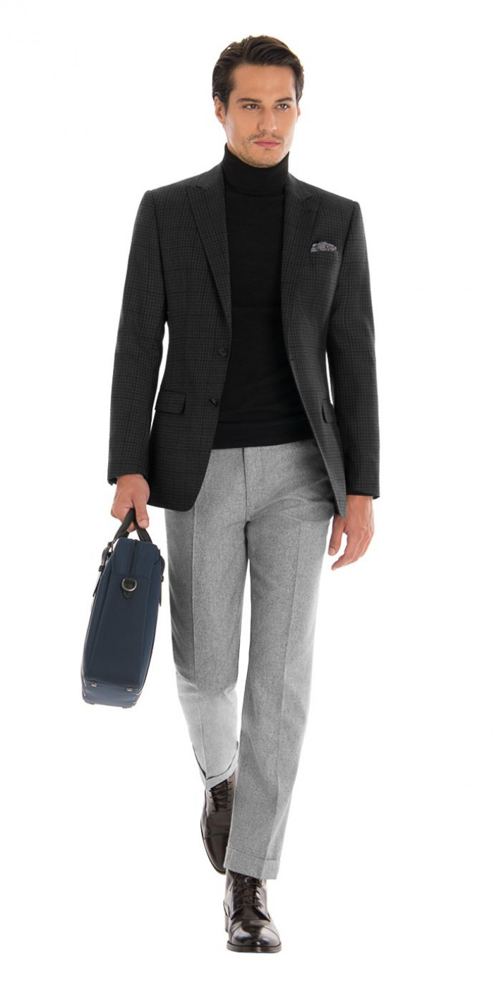 Dressing in a light blue shirt gray pants a pattern  stock photo 4267653   Crushpixel
