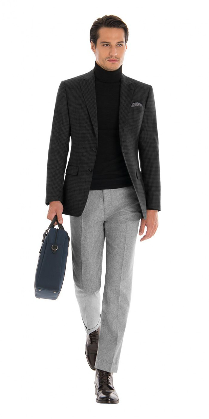 Formal Black Shirt Grey Pants For Men