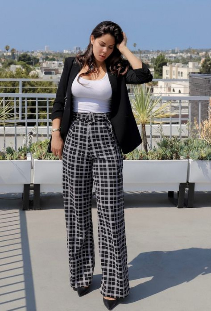 White top with Square Pants Outfit