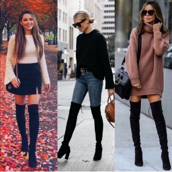 Black Thigh-high boots