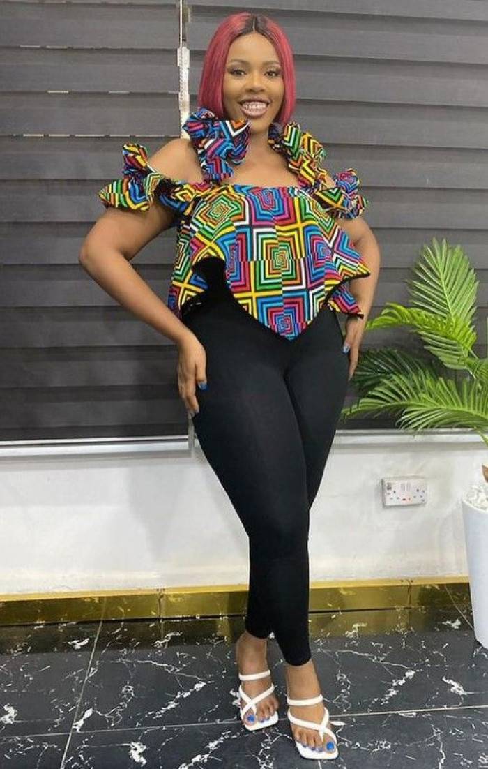 Plus Size Ankara Tops On Jeans 14