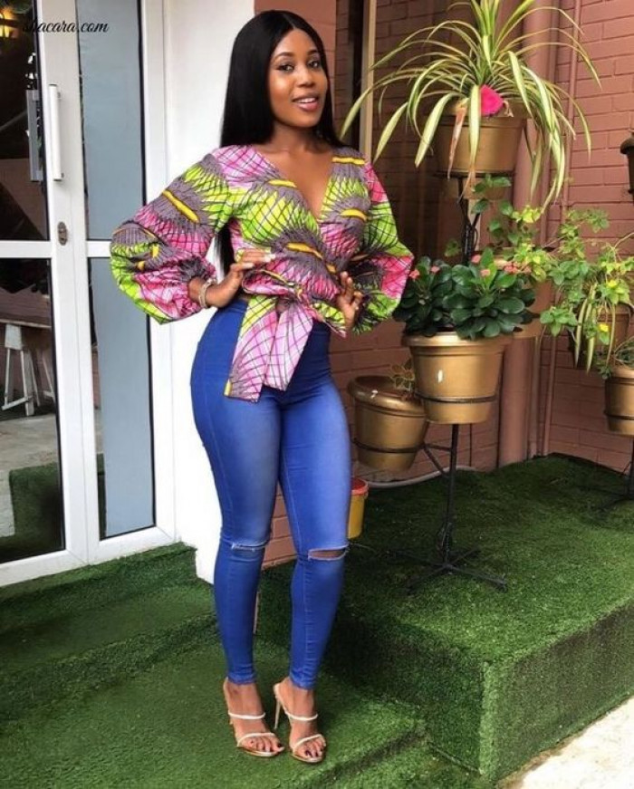 Plus Size Ankara Tops On Jeans 3