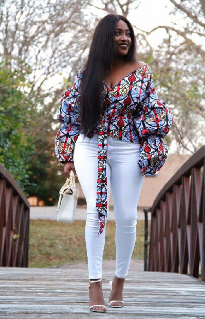 Plus Size Ankara Tops On Jeans 2