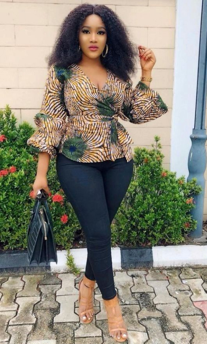 Plus Size Ankara Tops On Jeans 5