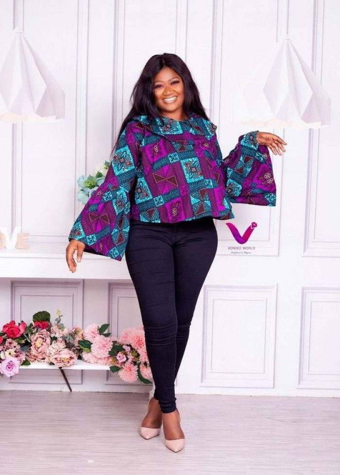 Plus Size Ankara Tops On Jeans 6