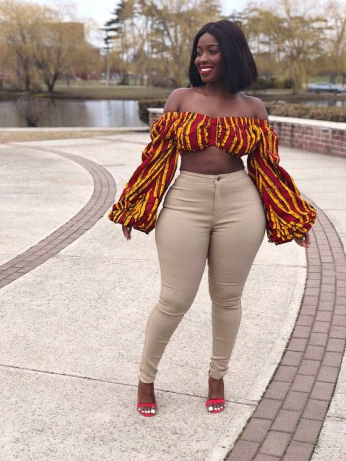 Plus Size Ankara Tops On Jeans 8