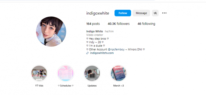 Indigo White instagram